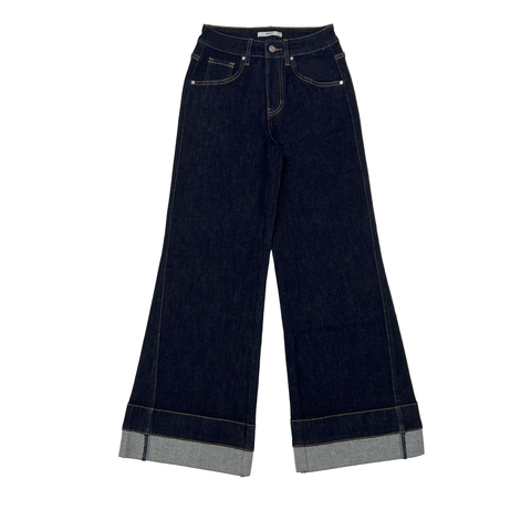 High Rise Cuffed Wide Leg