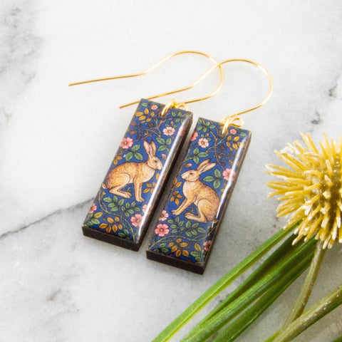 Classic Rabbit Rectangle Earrings
