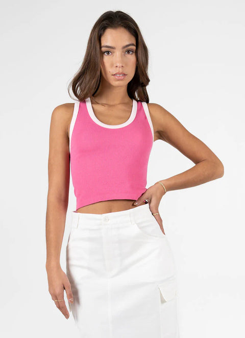 Bamboo Two Tone Ribbed Tank