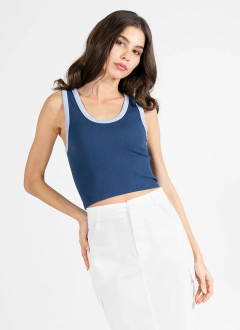 Bamboo Two Tone Ribbed Tank