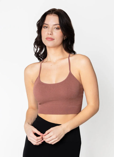 Bamboo Ribbed Cross-Back Tank