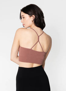 Ribbed Cross Back Tank | Black