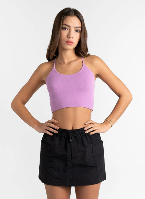 Bamboo Ribbed Cross-Back Tank