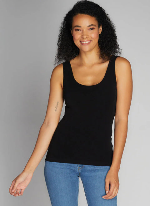 Bamboo Short Double Scoop Neck Tank