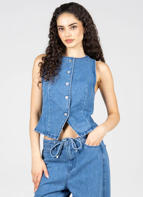 Sleeveless Denim Vest