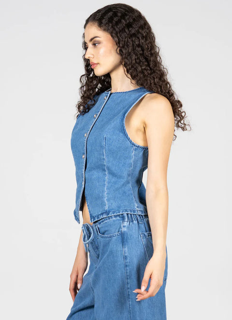 Sleeveless Denim Vest
