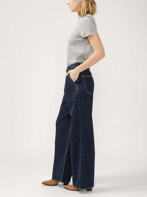 Pleated Denim Trouser