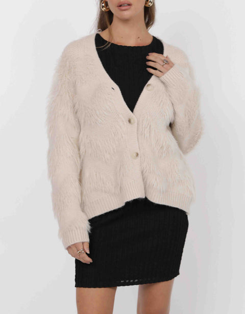 Delia Feather Stripe Cardigan