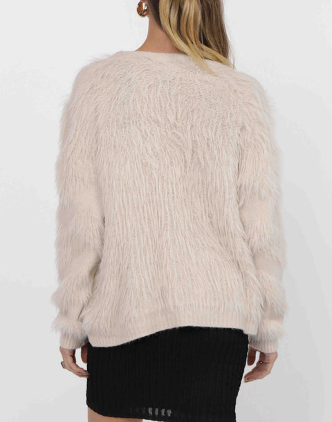 Delia Feather Stripe Cardigan