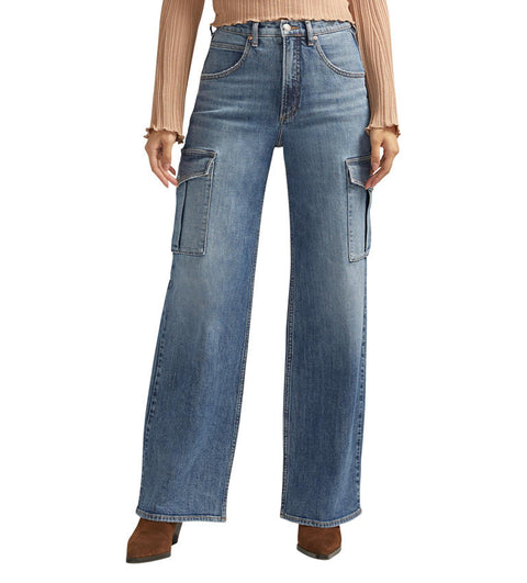 Denim Cargo Wide Leg