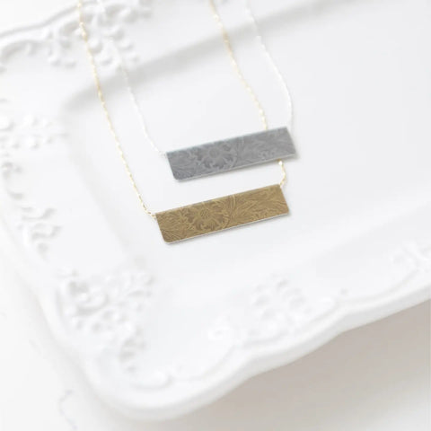 Etched Fostoria Necklace