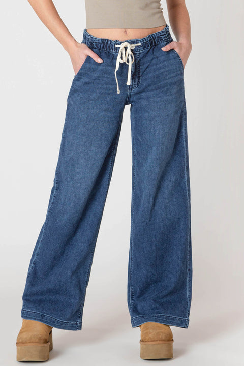 Makayla Knit Denim Wide Leg