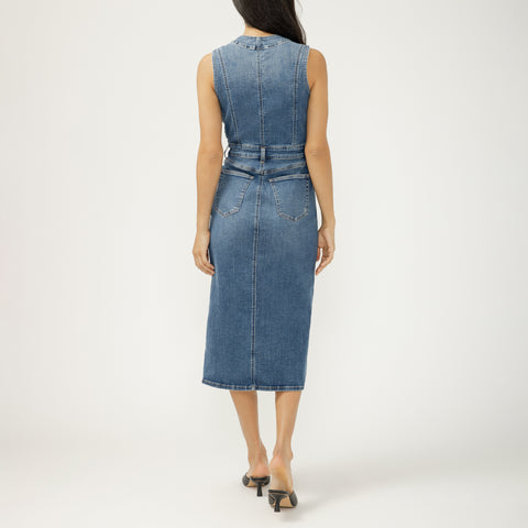Denim Vest Midi Dress