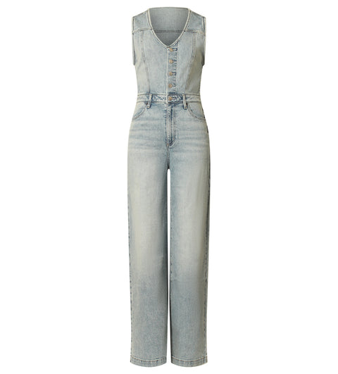 Denim Vest Jumpsuit