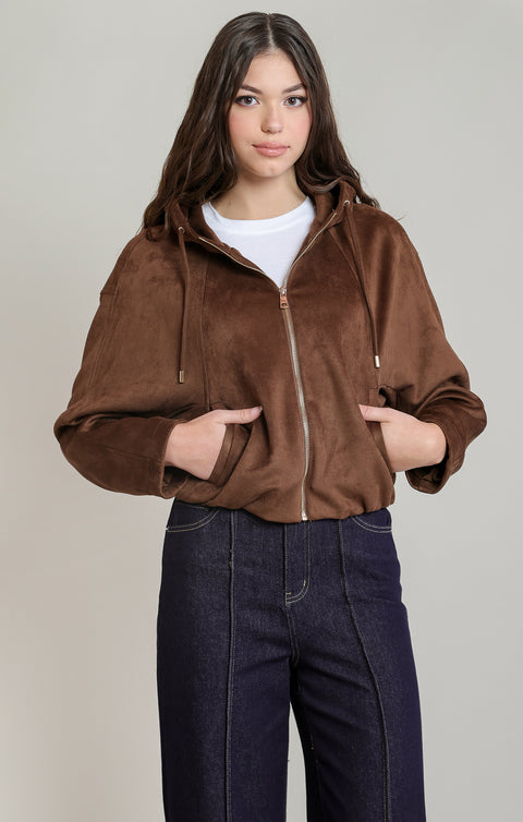 Elaine Suede Hoodie