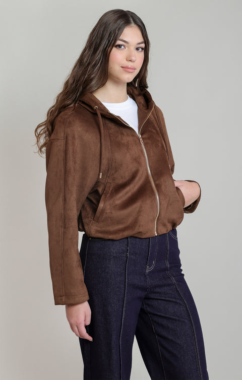 Elaine Suede Hoodie