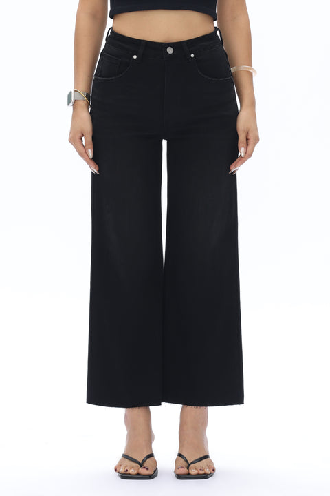Cropped High Rise Wide Leg