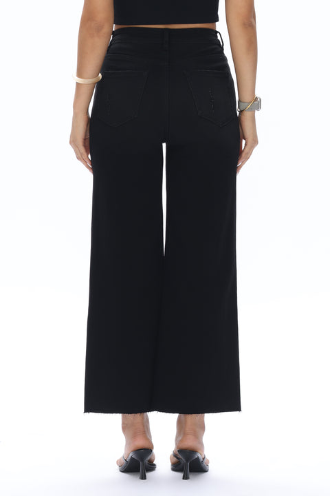 Cropped High Rise Wide Leg