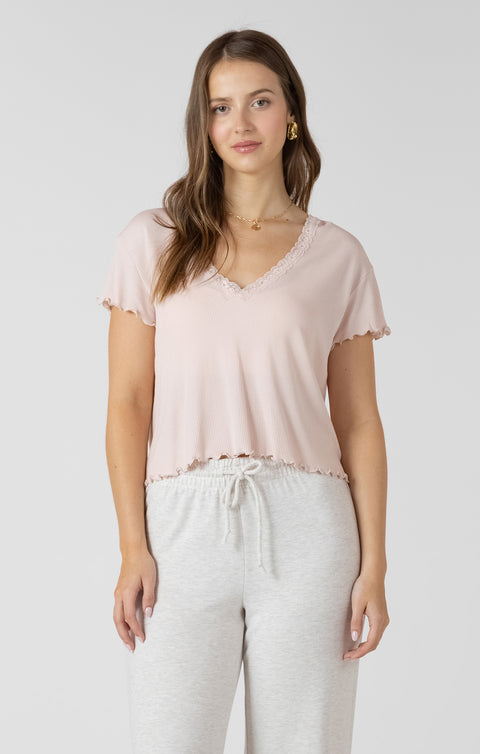 Maddie Lace Trim Top