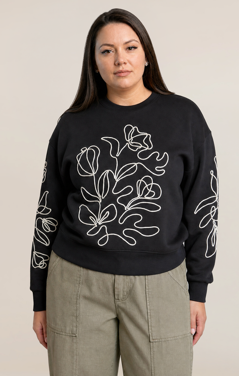 Fern Embroidered Sweater