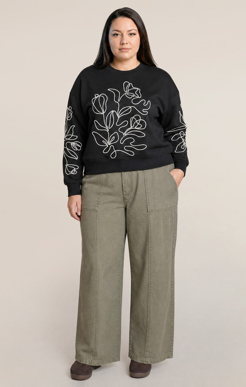 Fern Embroidered Sweater